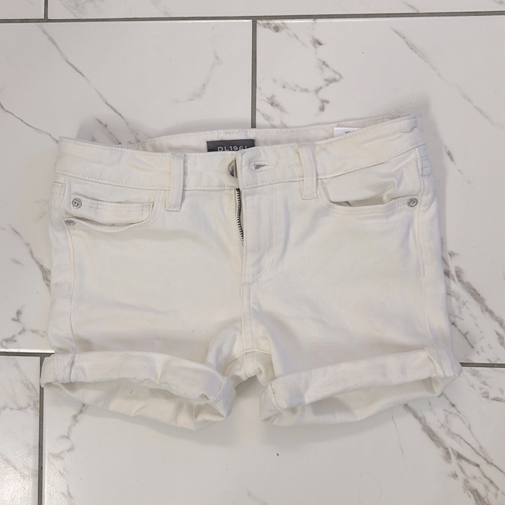 Girls DL1961 white denim shorts size 12